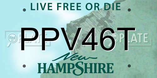 PPV46T New Hampshire License Plate