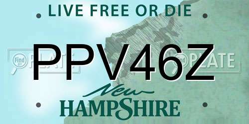 PPV46Z New Hampshire License Plate