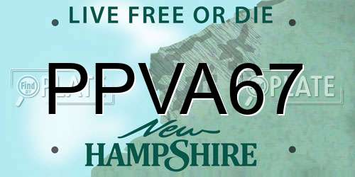 PPVA67 New Hampshire License Plate