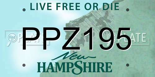 PPZ195 New Hampshire License Plate