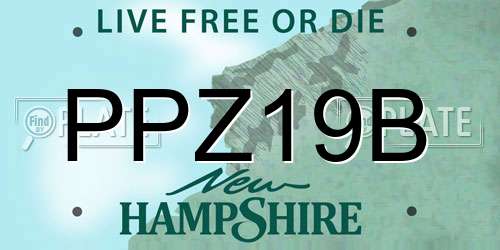PPZ19B New Hampshire License Plate