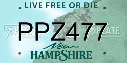 PPZ477 New Hampshire License Plate