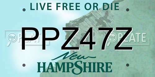 PPZ47Z New Hampshire License Plate