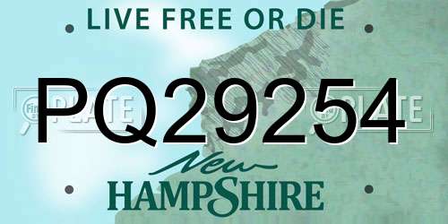 PQ29254 New Hampshire License Plate