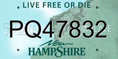 PQ47832 New Hampshire License Plate