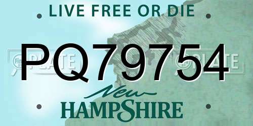 PQ79754 New Hampshire License Plate