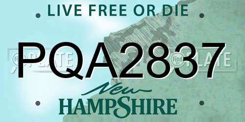 PQA2837 New Hampshire License Plate