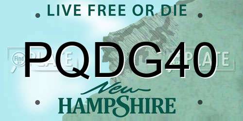 PQDG40 New Hampshire License Plate