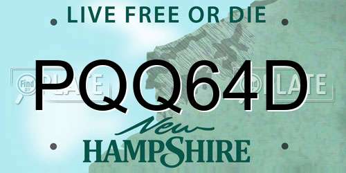 PQQ64D New Hampshire License Plate
