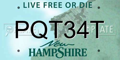 PQT34T New Hampshire License Plate