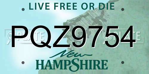 PQZ9754 New Hampshire License Plate