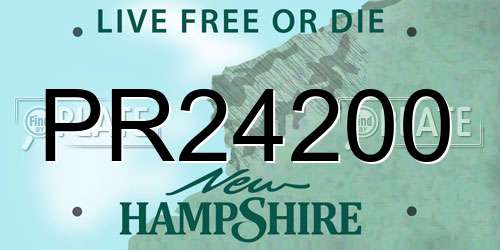 PR24200 New Hampshire License Plate