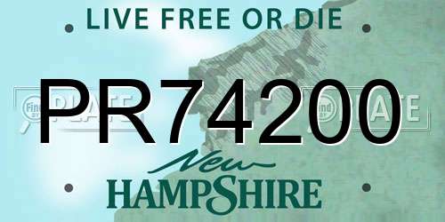 PR74200 New Hampshire License Plate