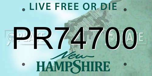 PR74700 New Hampshire License Plate