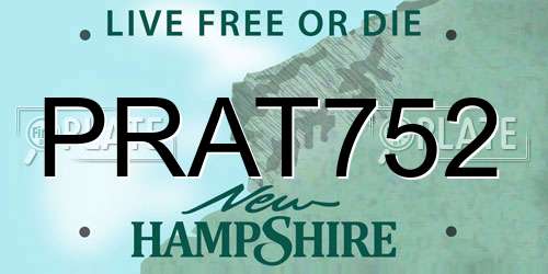 PRAT752 New Hampshire License Plate