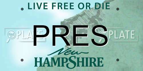 PRES New Hampshire License Plate