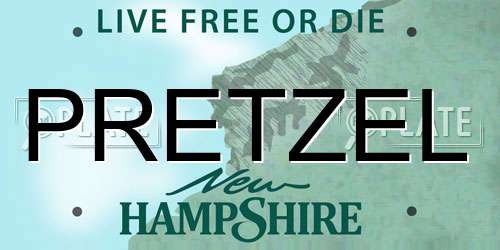 PRETZEL New Hampshire License Plate