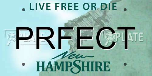 PRFECT New Hampshire License Plate