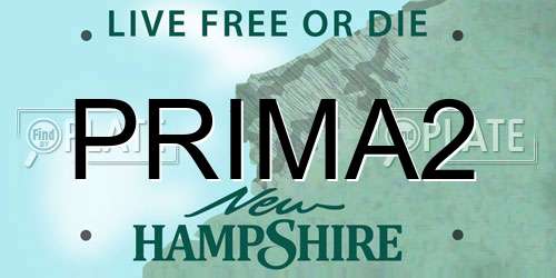 PRIMA2 New Hampshire License Plate