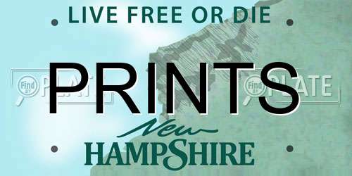 PRINTS New Hampshire License Plate