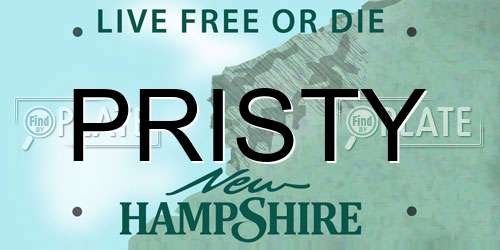 PRISTY New Hampshire License Plate