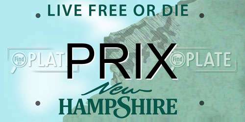 PRIX New Hampshire License Plate
