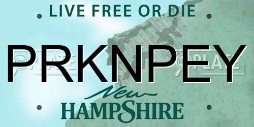 PRKNPEY New Hampshire License Plate