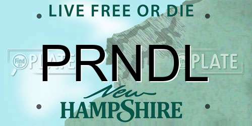 PRNDL New Hampshire License Plate
