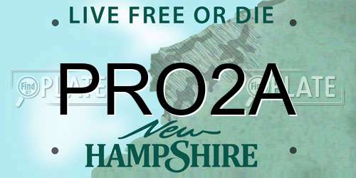 PRO2A New Hampshire License Plate