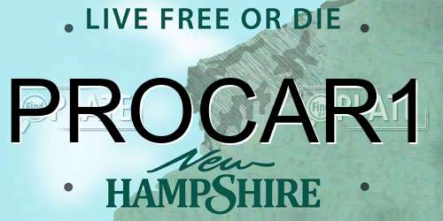 PROCAR1 New Hampshire License Plate