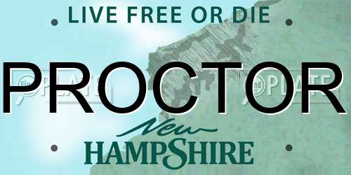 PROCTOR New Hampshire License Plate