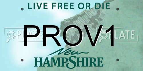 PROV1 New Hampshire License Plate