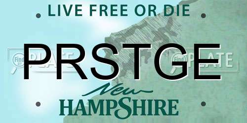 PRSTGE New Hampshire License Plate