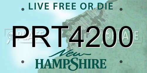 PRT4200 New Hampshire License Plate