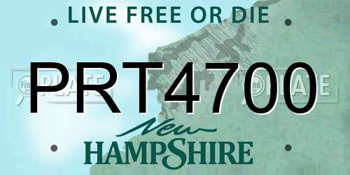 PRT4700 New Hampshire License Plate