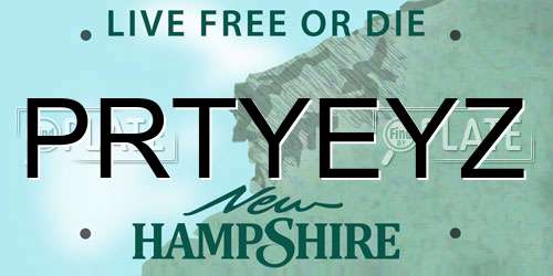 PRTYEYZ New Hampshire License Plate