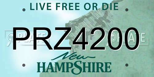 PRZ4200 New Hampshire License Plate