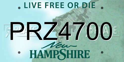 PRZ4700 New Hampshire License Plate