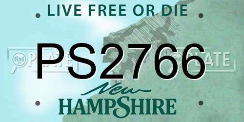 PS2766 New Hampshire License Plate