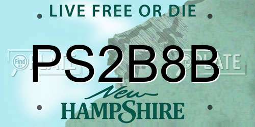PS2B8B New Hampshire License Plate