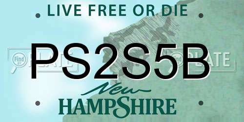 PS2S5B New Hampshire License Plate