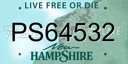 PS64532 New Hampshire License Plate
