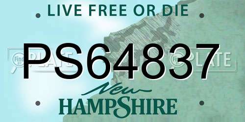 PS64837 New Hampshire License Plate