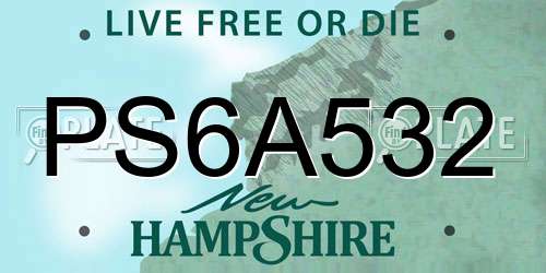 PS6A532 New Hampshire License Plate