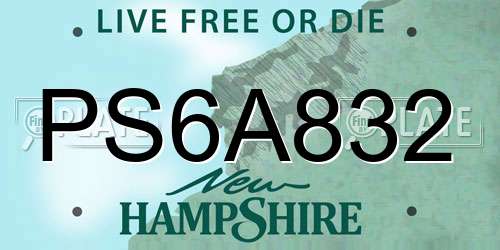PS6A832 New Hampshire License Plate