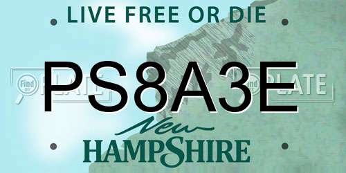 PS8A3E New Hampshire License Plate