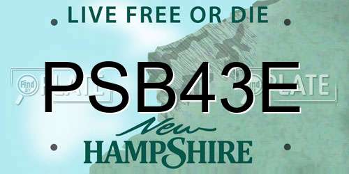 PSB43E New Hampshire License Plate