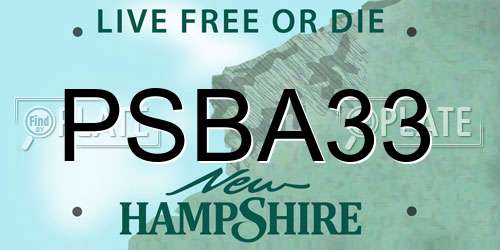 PSBA33 New Hampshire License Plate