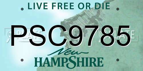 PSC9785 New Hampshire License Plate