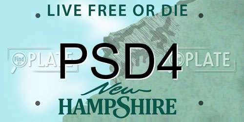 PSD4 New Hampshire License Plate